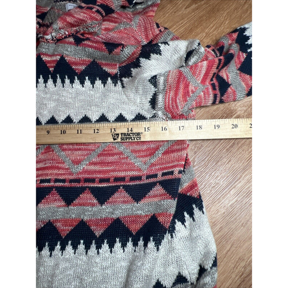 Great Northwest Indigo Hooded Medium Cardigan Sweater Women's Western Aztec - Picture 6 of 8